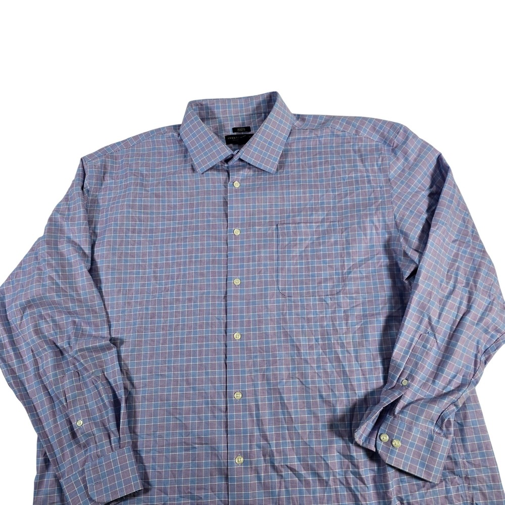 Pronto Uomo Non Iron‎ Classic Fit Plaid Dress Shirt Men 18 1/2 36/37 Tall